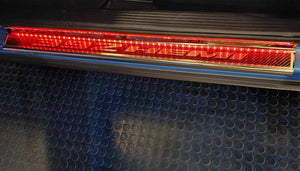 2015-2024 DODGE CHALLENGER  CARBON FIBER DOOR SILLS WITH "392 HEMI" BRUSHED LETTERING W/ BLUE LED ILLUMINATION 2PC