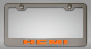 CUSTOM HEMI LICENSE PLATE FRAME | STAINLESS STEEL, CHOOSE VINYL OR LED COLOR