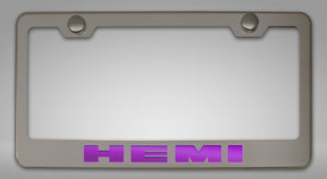 CUSTOM HEMI LICENSE PLATE FRAME | STAINLESS STEEL, CHOOSE VINYL OR LED COLOR