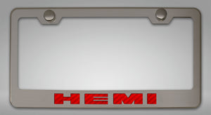 CUSTOM HEMI LICENSE PLATE FRAME | STAINLESS STEEL, CHOOSE VINYL OR LED COLOR