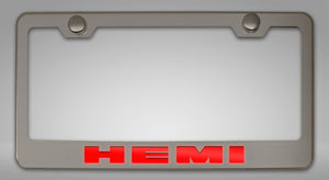 CUSTOM HEMI LICENSE PLATE FRAME | STAINLESS STEEL, CHOOSE VINYL OR LED COLOR