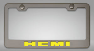 CUSTOM HEMI LICENSE PLATE FRAME | STAINLESS STEEL, CHOOSE VINYL OR LED COLOR