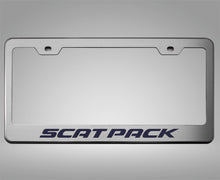 Load image into Gallery viewer, CUSTOM LICENSE PLATE FRAME WITH &quot;SCAT PACK&quot; LETTERING | CHOOSE VINYL OR LED COLOR
