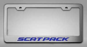 CUSTOM LICENSE PLATE FRAME WITH "SCAT PACK" LETTERING | CHOOSE VINYL OR LED COLOR