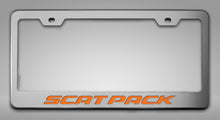 Load image into Gallery viewer, CUSTOM LICENSE PLATE FRAME WITH &quot;SCAT PACK&quot; LETTERING | CHOOSE VINYL OR LED COLOR
