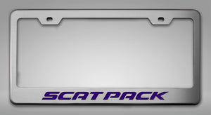 CUSTOM LICENSE PLATE FRAME WITH "SCAT PACK" LETTERING | CHOOSE VINYL OR LED COLOR