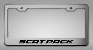 CUSTOM LICENSE PLATE FRAME WITH "SCAT PACK" LETTERING | CHOOSE VINYL OR LED COLOR