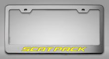 Load image into Gallery viewer, CUSTOM LICENSE PLATE FRAME WITH &quot;SCAT PACK&quot; LETTERING | CHOOSE VINYL OR LED COLOR
