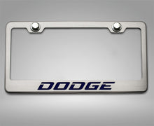 Load image into Gallery viewer, CUSTOM DODGE LICENSE PLATE FRAME | STAINLESS STEEL, CHOOSE VINYL/LED COLOR
