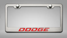 Load image into Gallery viewer, CUSTOM DODGE LICENSE PLATE FRAME | STAINLESS STEEL, CHOOSE VINYL/LED COLOR
