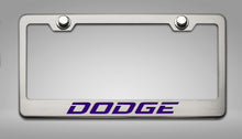 Load image into Gallery viewer, CUSTOM DODGE LICENSE PLATE FRAME | STAINLESS STEEL, CHOOSE VINYL/LED COLOR
