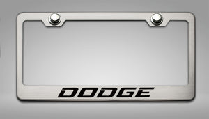 CUSTOM DODGE LICENSE PLATE FRAME | STAINLESS STEEL, CHOOSE VINYL/LED COLOR