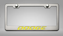 Load image into Gallery viewer, CUSTOM DODGE LICENSE PLATE FRAME | STAINLESS STEEL, CHOOSE VINYL/LED COLOR
