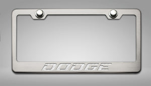 CUSTOM DODGE LICENSE PLATE FRAME | STAINLESS STEEL, CHOOSE VINYL/LED COLOR