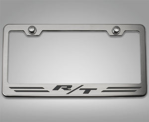 CUSTOM R/T DODGE LICENSE PLATE FRAME | STAINLESS STEEL, CHOOSE VINYL/LED COLOR