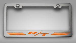 CUSTOM R/T DODGE LICENSE PLATE FRAME | STAINLESS STEEL, CHOOSE VINYL/LED COLOR