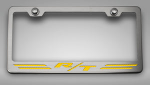 CUSTOM R/T DODGE LICENSE PLATE FRAME | STAINLESS STEEL, CHOOSE VINYL/LED COLOR