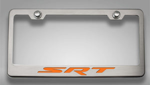 CUSTOM DODGE SRT LICENSE PLATE FRAME | STAINLESS STEEL, CHOOSE VINYL/LED COLOR