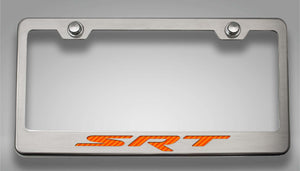 CUSTOM DODGE SRT LICENSE PLATE FRAME | STAINLESS STEEL, CHOOSE VINYL/LED COLOR