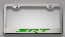 Load image into Gallery viewer, CUSTOM DODGE SRT LICENSE PLATE FRAME | STAINLESS STEEL, CHOOSE VINYL/LED COLOR
