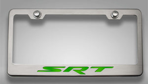 CUSTOM DODGE SRT LICENSE PLATE FRAME | STAINLESS STEEL, CHOOSE VINYL/LED COLOR