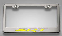 Load image into Gallery viewer, CUSTOM DODGE SRT LICENSE PLATE FRAME | STAINLESS STEEL, CHOOSE VINYL/LED COLOR
