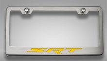 Load image into Gallery viewer, CUSTOM DODGE SRT LICENSE PLATE FRAME | STAINLESS STEEL, CHOOSE VINYL/LED COLOR
