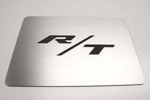 2008-2023 CHALLENGER/2005-2015 CHARGER - FUSE BOX COVER TOP PLATE WITH R/T INLAY | BRUSHED STAINLESS, CHOOSE COLOR