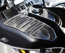 Load image into Gallery viewer, 2011-2023 CHALLENGER 5.7/6.2L/6.4L- PERFORATED HEMI AIR BOX COVER | POLISHED STAINLESS STEEL
