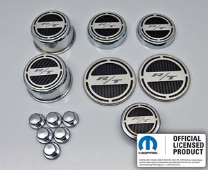 2008-2023 CHALLENGER - RT INLAY DELUXE FLUID & SHOCK TOWER CAP COVERS 13PC | CHOOSE INLAY COLOR