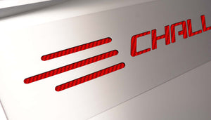 2008-2011 CHALLENGER SRT8 6.1L - FUEL RAIL COVERS WCHALLENGER LETTERING  STAINLESS STEEL, CHOOSE COLOR