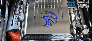 2015-2023 DODGE HELLCAT - HELLCAT LOGO PLENUMSUPERCHARGER ENGINE COVER  STAINLESS STEEL, CHOOSE COLOR