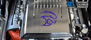 2015-2023 DODGE HELLCAT - HELLCAT LOGO PLENUMSUPERCHARGER ENGINE COVER  STAINLESS STEEL, CHOOSE COLOR