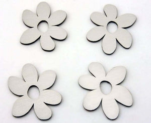 DAISY FLOWER EMBLEMS 4PC | STAINLESS STEEL, CHOOSE FINISH | BRUSHED