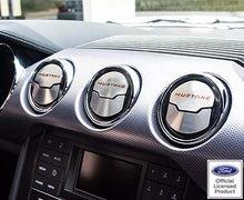 Load image into Gallery viewer, 2015-2017 MUSTANG - AC VENT TRIM KIT WMUSTANG INLAY 3PC  BRUSHED STAINLESS, CHOOSE COLOR
