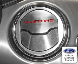 2015-2020 MUSTANG 50TH - A/C VENT TRIM KIT W/MUSTANG INLAY 2PC | BRUSHED STAINLESS, CHOOSE COLOR