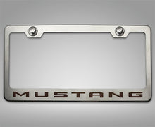 Load image into Gallery viewer, 2010-2013 MUSTANG - LICENSE PLATE FRAME WITH &quot;MUSTANG&quot; LETTERING | STAINLESS STEEL, CHOOSE INLAY COLOR
