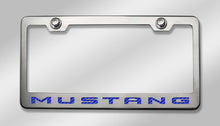 Load image into Gallery viewer, 2010-2013 MUSTANG - LICENSE PLATE FRAME WITH &quot;MUSTANG&quot; LETTERING | STAINLESS STEEL, CHOOSE INLAY COLOR
