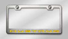 Load image into Gallery viewer, 2010-2013 MUSTANG - LICENSE PLATE FRAME WITH &quot;MUSTANG&quot; LETTERING | STAINLESS STEEL, CHOOSE INLAY COLOR
