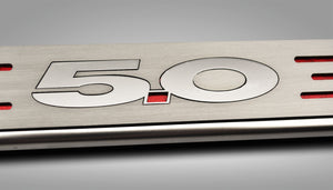 MUSTANG GT - CUSTOM FORD LICENSE PLATE FRAME WITH "5.0" | STAINLESS STEEL, CHOOSE VINYL OR LED COLOR