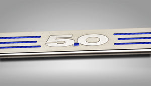 MUSTANG GT - CUSTOM FORD LICENSE PLATE FRAME WITH "5.0" | STAINLESS STEEL, CHOOSE VINYL OR LED COLOR