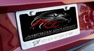 MUSTANG GT - CUSTOM COYOTE LICENSE PLATE FRAME | STAINLESS STEEL, CHOOSE INLAY COLOR