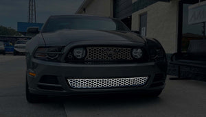 2010-2014 MUSTANG HONEYCOMB LOWER FRONT GRILLE OVERLAY | POLISHED STAINLESS STEEL