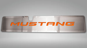 2015-2017 MUSTANG GT/ECOBOOST - RADIATOR COVER VANITY PLATE 'MUSTANG' | BRUSHED, CHOOSE COLOR