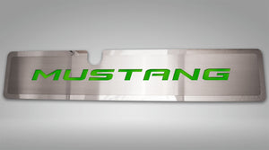 2015-2017 MUSTANG GT/ECOBOOST - RADIATOR COVER VANITY PLATE 'MUSTANG' | BRUSHED, CHOOSE COLOR