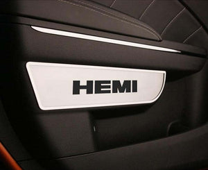 2011-2013 CHARGER/CHRYSLER 300 - FRONT DOOR BADGES WITH HEMI CUT-OUT 2PC| BRUSHED STAINLESS STEEL