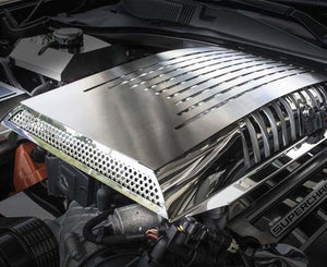 2015-2023 DODGE HELLCAT - PLENUM/SUPERCHARGER ENGINE COVER | BRUSHED/POLISHED STAINLESS STEEL FINISH