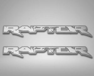 2010-2014 FORD RAPTOR - RAPTOR DELUXE EMBLEM(S) | STAINLESS STEEL, CHOOSE FINISH & SIZE | 12" Polished on Brushed - 2Pc