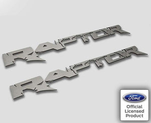 2010-2014 FORD RAPTOR - RAPTOR BADGES 2PC | STAINLESS STEEL, CHOOSE FINISH & SIZE | Polished 12"