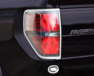 2009-2014 FORD F-150/RAPTOR - REAR TAILLIGHT TRIM RINGS 2PC | BRUSHED STAINLESS STEEL